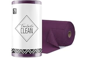 Fantasticlean Paño de Limpieza de Microfibra, 75 Unidades por Rollo Paños de Microfibra Rasgable, Trapos Reutilizables y Sin Pelusas, para el Coche, la Cocina y el Hogar 30x30cm-Morado Oscuro