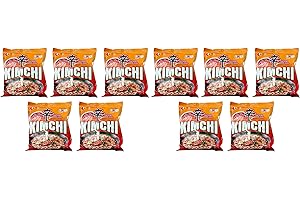 GEMERIC Nongshim Kimchi Ramyun 120g (lot de 10) - Nouilles épicées traditionnelles de style coréen instantané, excellentes pour coller, sauter, ou comme plat d'accompagnement rapide