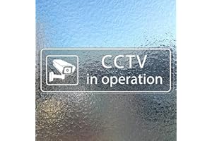 MEITAAT CCTV In Operation Sticker Sign Vinyl 50mm x 150mm Front Self-Adhesive Warning Decal for Window Door Business Office Safety Security 10 Pack