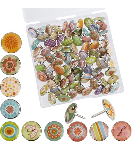 200 Punaises Transparentes à Tête Ronde - Or Rose Pour Tableau Liège Et Photos