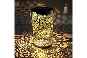 Suewidfay Solar Lanterns for The Garden, Outdoor Vintage Hanging Butterfly Solar Garden Lights Waterproof Metal Outdoor Garden Solar Lantern Ornament Decoration Gift for Women with Hook Bracket