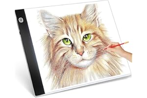 Guiseapue A4 Lavagnetta Luminosa per Disegnare, Lavagna Luminosa Bambini Artisti, Regolabili Tavoletta Luminosa per Pittura, Disegno, Schizzi, Pittura Diamante,Animazione