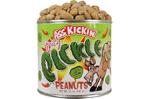 ASS KICKIN' KICKIN' Picante Pickle Hot Peanuts – 12 oz – Ultimate Spicy Gourmet Gift Peanuts – Prueba si te atreves