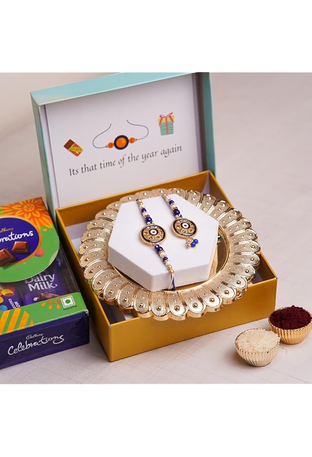 Chocozone Rakhi Set For Brother & Bhabhi | Rakhi Lumba, Roli Chawal Teeka Combo - Traditional Rakshabandhan Gift - View #13