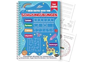 ‎FINOLY Finoly Vorschule Übungshefte ab 3-6 | Schwungübungen ab 3 Jahre für Jungen und Mädchen | Schwungübungen Vorschule Ideal für Kindergarten, Vorschule und Schulanfänger | Feinmotorik ab 3 Jahre