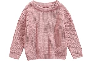 GEAGODELIA Baby Oversized Knitted Jumper Girls Boys Winter Ribbed Knit Sweater Chunky Pullover Long Sleeve Knitwear Top Soft Unisex Toddler Baby Clothes Autumn Outwear