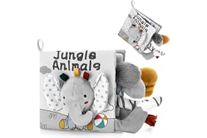 Sirecal Baby Books 0-6 Months, Soft Crinkle Cloth High Contrast Sensory Books for Babies, Newborn Touch Feel Activity Early Development Toy Infant 0 3 6 12 Months Boy Girl Shower Gifts