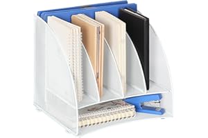 TQVAI Letter Tray Desk Tidy Organiser Document Holder Paper Storage Organiser Magazine File Holder, White