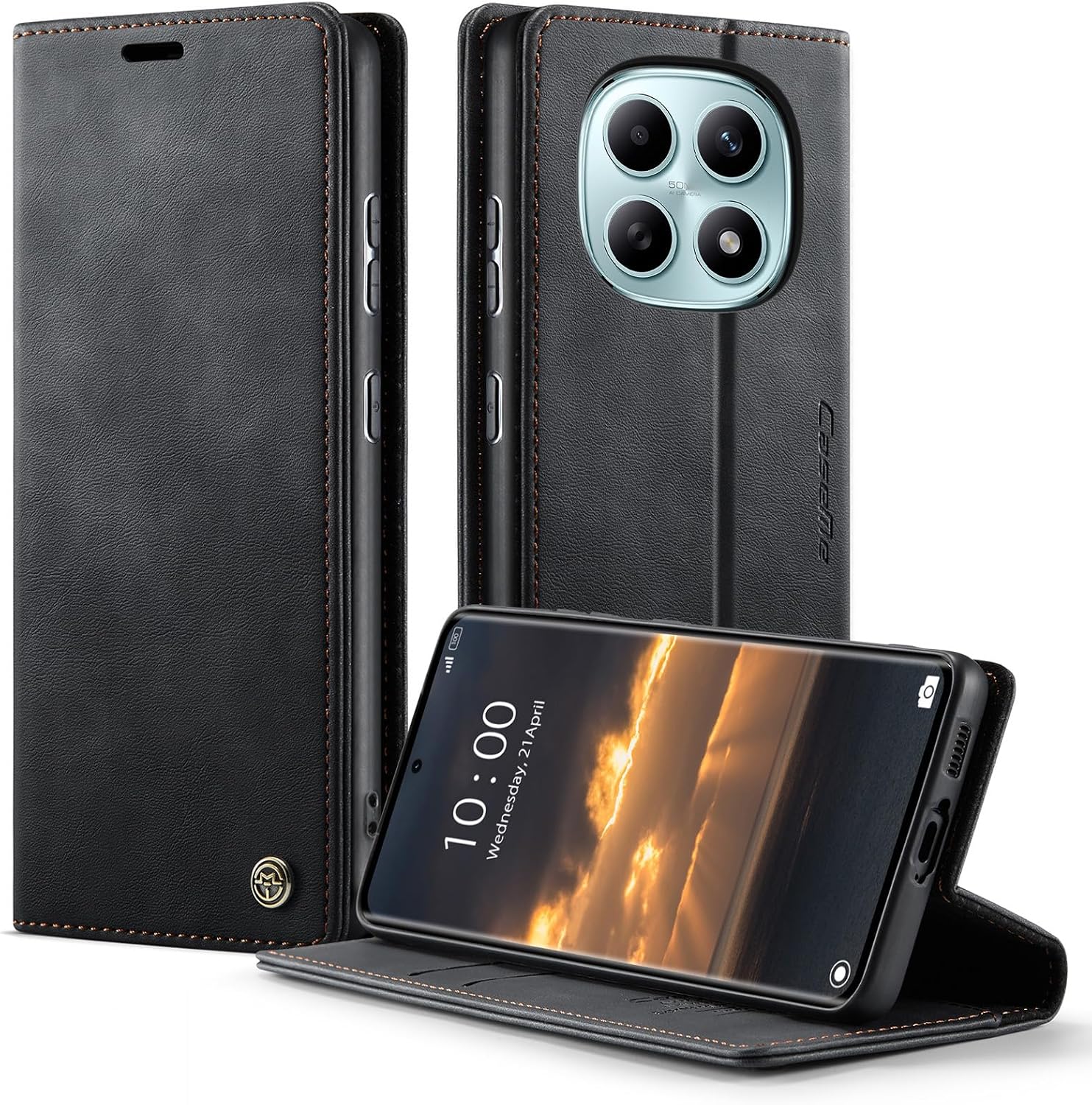 owlhold Funda para Xiaomi Redmi Note 15 4G/5G,Funda Avanzado PU Piel [Bloqueo RFID][Tarjetas y Billetera][Soporte Plegable][Cierre Magnético] Antigolpes Libro Case Carcasa para Redmi Note 15 -Negro