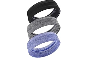 Pubiao 3 Pack,Women's Exercise Sweatband Fitness Soft Headbands Men's Sports Headwear for Yoga/Pilates/Dancing/Running/Cycling/Travel/Basketball