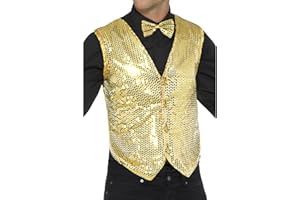 Smiffys, Herren Pailletten Weste Halloween