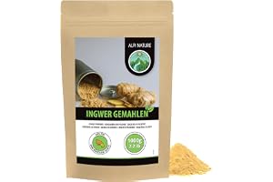 Ingefärapulver (1 kg), mald ingefära, 100% naturlig, försiktigt torkad och mald, naturligt utan tillsatser, vegansk, ingefärarot