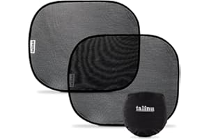 ‎TALINU TALINU Osłony przeciwsłoneczne na przednią szybę samochodu, zestaw 2 sztuk, dla niemowląt i dzieci, z łatwymi w użyciu klamrami ssącymi i praktyczną torbą do przechowywania, 2 lata gwarancji satysfakcji, podwójne opakowanie osłony z siatki na okno boczne dla niemowląt i dorosłych, 2 szt. osłony przeciwsłoneczne do łatwego zdejmowania, osłona przeciwsłoneczna z boku szyby blokuje promienie UV, 2 sztuki rolet przeciwsłonecznych do samochodu