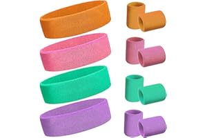 Demarsen 12 Stücke Sätze Schweißband-Set, Schweissband Schweißband Handgelenk, Inklusive 8 Schweißbändern Wristband und 4 Headband für Frauen, für Fußball Basketball Laufen Yoga Tennis