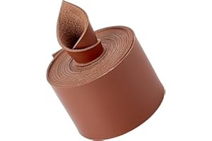 GORGECRAFT 2 m di Lunghezza 50 mm Strisce di Cordoncino in Pelle Piatta Opaca Cinturino in Pelle Marrone Rotolo Cintura Avvolgente in Pelle Intrecciata su Un Lato Forniture per Cordino Finto