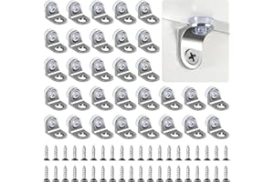 BRELET 40 Pezzi Supporto Perno per Reggimensola Vetro. Staffa Angolare in Acciaio Inox con Ventosa, Sturdy Angle Support for Shelves, Staffa di Angolo Retto, per Mobili, Armadi, Librerie, Vetro e Legno