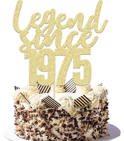 Migeaks 'Legend Since 1974' 50th Birthday Cake Topper - Black Glitter Cardboard Decoration - View #12