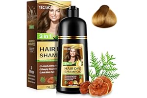 UOCASI Hair Dye Shampoo Per Capelli Grigi, Instant Hair Colour Sham-poo Per Uomini E Donne - Sham poo Naturale E Duraturo Per La Cura Dei Cap-elli 3 In 1 Per Cap-elli Vegetali - 500 Ml (Marrone)