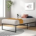 Zinus Lorelai Single Bed frame - Bed 90x190 cm - 36 cm Height with Underbed storage - Metal Platform Bed frame with Steel slat support - Black