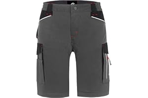BWOLF Daytona Arbeitsshorts Stretch, Arbeitshosen Männer Kurze, Arbeitshose Herren mit vielen Taschen (DE/NL/SE/PL, Alphanumerisch, 3XL, Regular, Regular, Grau)