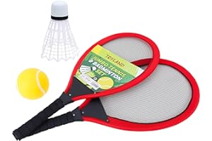 Toyland® 65cm Jumbo Tennis & Badminton Set - 2 Giant Rackets With Giant Shuttlecock & Giant Tennis Ball - Outdoor Toys