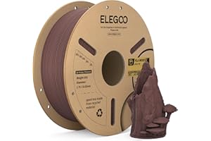 ELEGOO PLA Filament 1.75mm Walnut Wood 1KG, Real Wood Flour Added 3D Printer Filament, 1kg Spool(2.2lbs) Fits for Most FDM 3D Printers