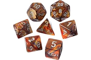 Chessex Dice: CHX27493 Set Dadi Lustrous: Gold/Silver (7), multicolore