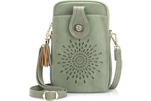 APHISON Designer Phone Bags for Women Crossbody, Sunflower Tassel Vegan Leather Crossbody Mobile Phone Bag, Small Crossbody Bags for Women Phone Purse Up to 6.7 inches with Adjustable Long Strap