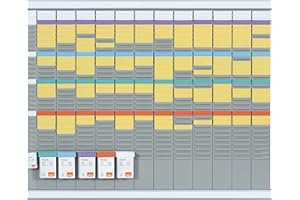 Nobo - Kit Planning Annuel Mural à Fiches T, 12 Colonne & 32 Fentes, Indice 2, Fiches T & Index Inclus, 2990700