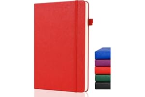 GDMLUP Dotted Journal – A5 Dotted Notebook, 140GSM Dickes Papier, A5 Dotted Notizbuch mit 152 Seiten, Gesäßtasche, Stifthalter, Hardcover Gepunktet Notizbuch für Planung, Notizen, Studium, Rot