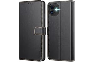 Ganbary Handyhülle für iPhone 11 Hülle, Premium Leder Klapphülle [Kartenschlitzen] [Magnetverschluss] [Standfunktion] kompatibel mit iPhone 11 Schutzhülle, Schwarz
