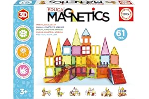 Educa Magnetics | Jeu éducatif de Construction 3D magnétique avec 61 pièces pour Enfants, construit des Figures géométriques en développant la créativité et l'imagination. À partir de 3 Ans (20024)