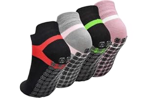 Fodlon Chaussettes Yoga Antidérapantes, Chaussette Anti Derapant Femme avec Grip pour Barre Pilâtes, Fitness, Sport