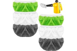 NOTOKE 6 Stück Mikrofaser Überzugsset Dampfreinigerzubehör, Stoffbezug für die meisten Dampfreiniger, Ersatzbezug Tücher für Handdampfreiniger, für Küche, Bad, jede Art von Oberfläche, 3 Farben