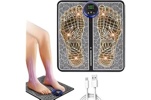 TRAVEL PACKAGING CUBE EMS Foot Massager - Folding Portable Foot Massager for Pain Plantar Relief, Improve Circulation, Muscle Relaxation, Portable & Rechargeable Feet Massager Pad with 6 Modes &19 Levels