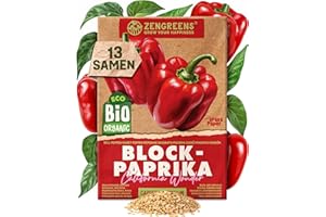 ZenGreens® - Bio Paprika Samen - Paprikasamen - Gemüsesamen für den einfachen Anbau im Garten, Balkon oder Hochbeet - Gemüse Saatgut - Spanischer Pfeffer - California Wonder
