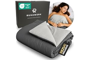 Ruhewerk 2in1 Gewichtsdecke 8kg [mit Bettbezug] Oeko-Tex Zertifiziert, Therapiedecke Erwachsene, schwere Decke zum Besser Schlafen, Weighted Blanket, Bezug für Gewichtsdecke 135x200, Heavy Blanket