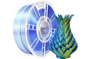 iBOSS Dwukolorowy jedwabny PLA Pro, 1,75 mm, 1 kg, filament do drukarki 3D, jedwabny filament PLA+, PLA Plus, błyszczący filament, dokładność pomiaru +/- 0,02 mm, pasuje do większości