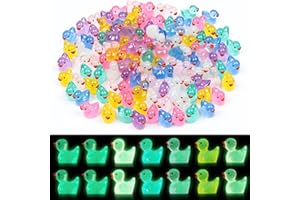 DiULi Mini Enten Harz, 120 Stück Mini Leuchtend Enten Mini Resin Ducks, Figuren Miniatur Tier für Hausgartendekoration und Osternparty Geschenk, Mini Duck