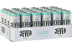 Jever Fun Alkoholfreies Bier 24x0,50 Liter Dosen EINWEG. Ohne Zucker, voller Geschmack. 12 Liter Gesamt