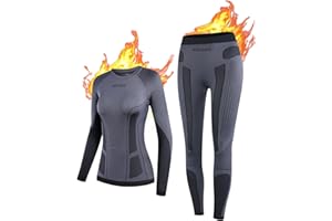 NOOYME Podkład termiczny dla kobiet, warstwa podstawy narciarskiej, odzież termiczna i szybkoschnące legginsy Termiczna podkład dla kobiet Zestaw bielizny termicznej