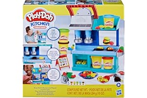 Play-Doh Kitchen Creations, Coffret Le P'tit Resto, Jouet Créatif pour Enfants Dès 3 Ans, Pâte à Modeler avec Accessoires