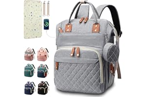 SHITIESHOU Diaper Bag Backpack Baby Bag, Baby Girl Boy Diaper Bag for Dad Mom with Pad, 16 Pockets