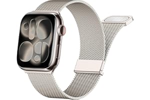 Yoohoo Armband Kompatibel mit Apple Watch 40mm 41mm 42mm 46mm 45mm 44mm 38mm 49mm, Milanaise Edelstahl Metall Armband für iWatch SE 11 10 9 8 7 6 5 4 3 2 1 Ultra Damen Herren