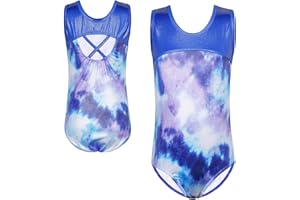 HUAANIUE Filles Enfants Justaucorps Gymnastique Leotards Costume de Danse Sans Manches 3-14 Ans