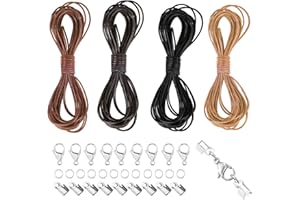 HOLDLEAF 20M x 2mm Lederband Rund ，Lederband für Kette 2mm Lederbänder Lederband 2mm，Natur Echtlederband für DIY Schmuck Wie Armbänder,Halsketten und Uhrenarmbänder Handwerk Schlüsselband