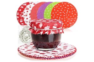 COM-FOUR® 30x blondas Decorativas para tarros de conserva - blondas para Mermelada - decoración para tarros de conserva - blondas de Cristal para Decorar (30 Piezas - tapetes de joyería)