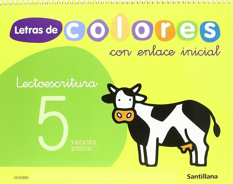 Portada de Letras de colores, lectoescritura, Educación Infantil. Cuaderno 5