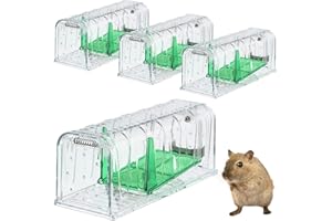 CAIXINYI 4 pezzi Trappola per topi, trappola dal vivo della trappola del Trappole per topi interno vivi di piccole e medie dimensioni, mouse con scatola esca del Trappola per topi per il mouse riutilizzabile