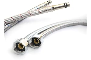 Xcel Home 2 tubi (coppia) x 12 mm (M12) x 1/2 BSP (300 mm) | 5 lunghezze| Connettori flessibili per rubinetto | fai da te lavello da cucina/bagno monoblocco miscelatore tubi flessibili di ricambio